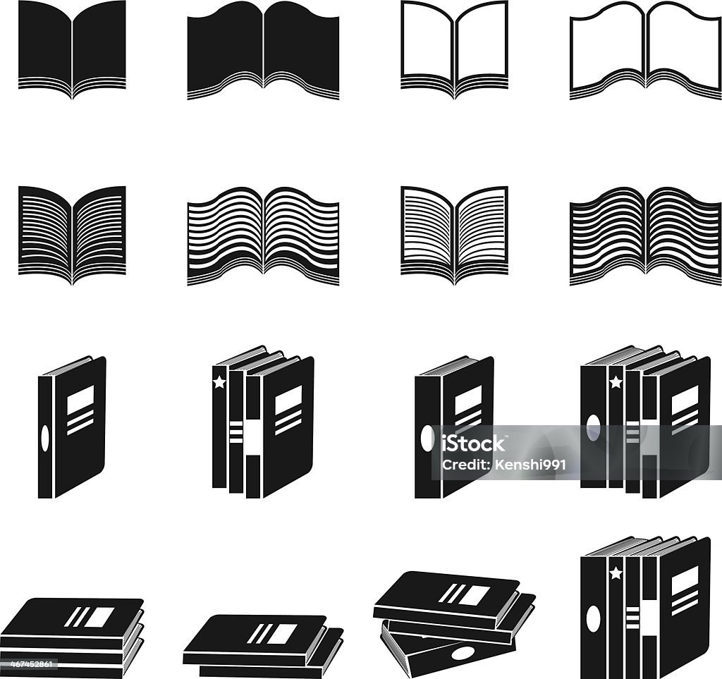 Conjunto de iconos de libro - arte vectorial de Abrir libre de derechos