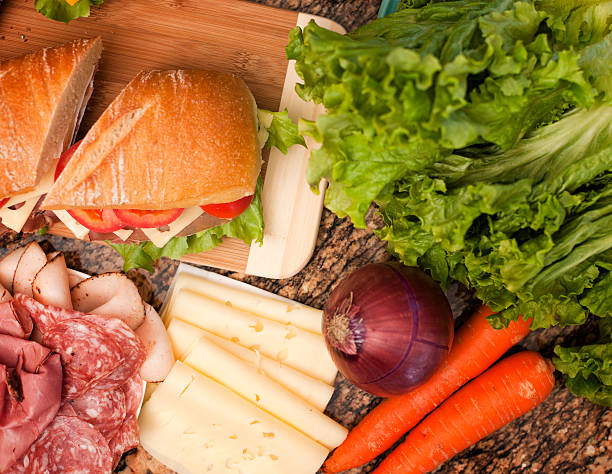 Sandwich, Deli Counter, Cheese, Meats