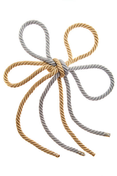 istock Double Knot on a gold and silver rope isolated 467453835
