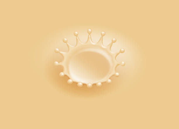 Milk crown illustration. cosmetics, milk, cream, liquid images. clotted cream stock illustrations