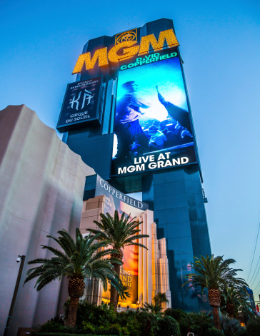 Las Vegas,USA - December 21, 2013: View of the MGM Hotel on the Strip in Las Vegas. 