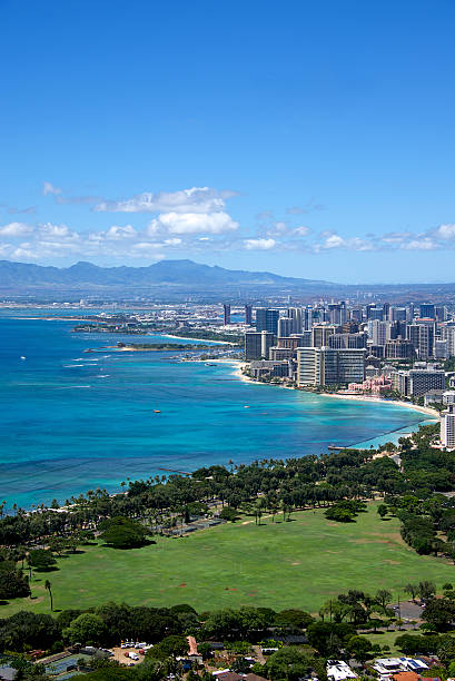istock View from Diamond Head of Waikiki Beach, Hawaii 467454790