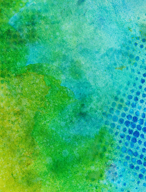 istock Blue and green abstract watercolor background 467455066