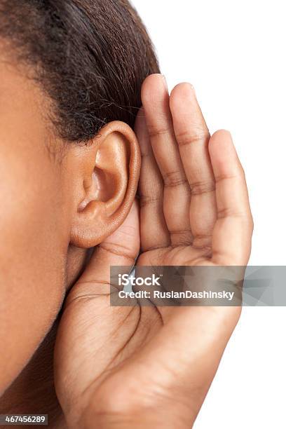 Listening Stock Photo - Download Image Now - Listening, Ear, White Background
