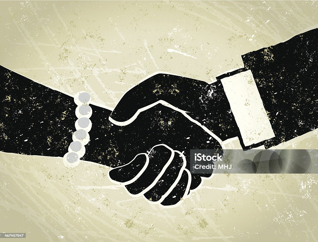 Biznes mężczyzna i kobieta drżenie rąk Ilustracja - Grafika wektorowa royalty-free (Ilustracja)