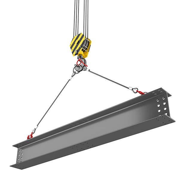 istock Crane hook lifting of steel beam 467457803