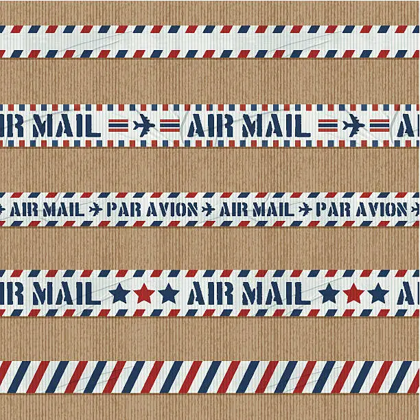 Vector illustration of seamless air mail duct tape banners