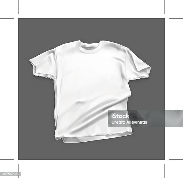 Blank White Shirt Vector Illustration Stock Illustration - Download Image Now - T-Shirt, Wrinkled, 2015