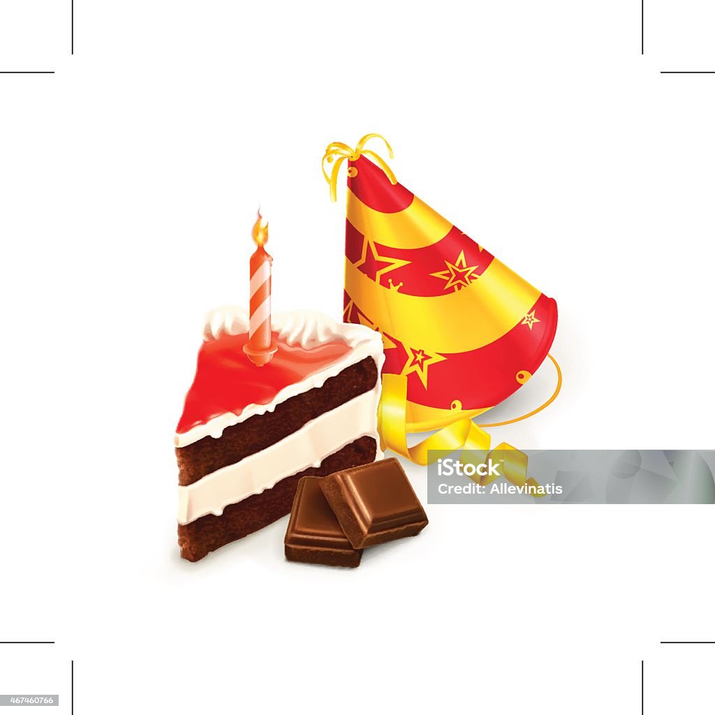Birthday cake, isolated vector illustration Birthday cake, eps10 isolated vector illustration contains transparency and blending effects. Baked Pastry Item stock vector