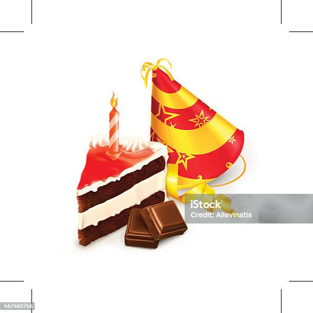 Birthday Cake Isolated Vector Illustration Stock Illustration - Download Image Now - Baked Pastry Item, Birthday, Cake