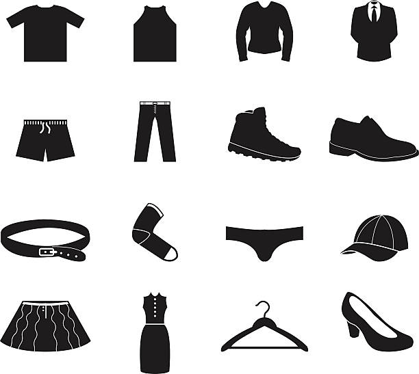 одежды икона set - swimwear bikini lingerie panties stock illustrations