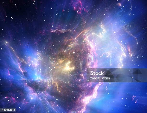 Blue Space Nebula Stock Photo - Download Image Now - Abstract, Astronomy, Backgrounds