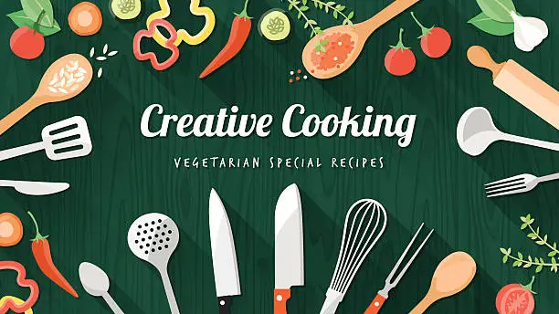 Vector illustration of Food and cooking banner