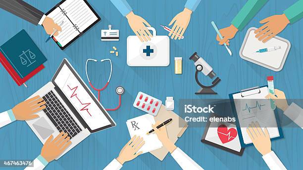 Medical Team Stock Illustration - Download Image Now - Healthcare And Medicine, Planning, Teamwork