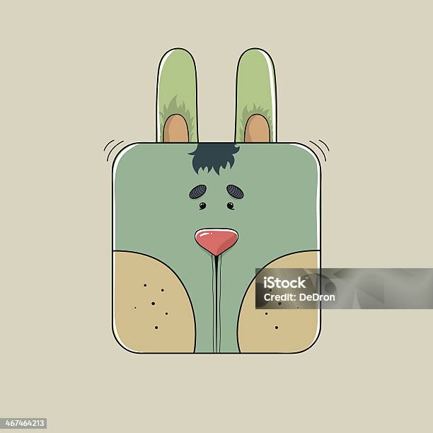 Squish Face Rabbit The Stylized Square Face Rabbit Stock Illustration - Download Image Now ...