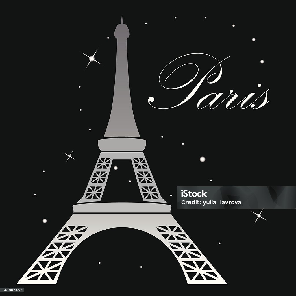 Torre Eiffel.  Noite Paisagem - Royalty-free Abstrato arte vetorial