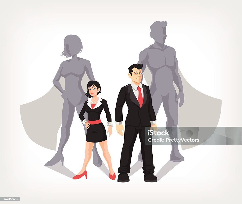 Businessman and business woman are superheroes. Vector illustration Business stock vector