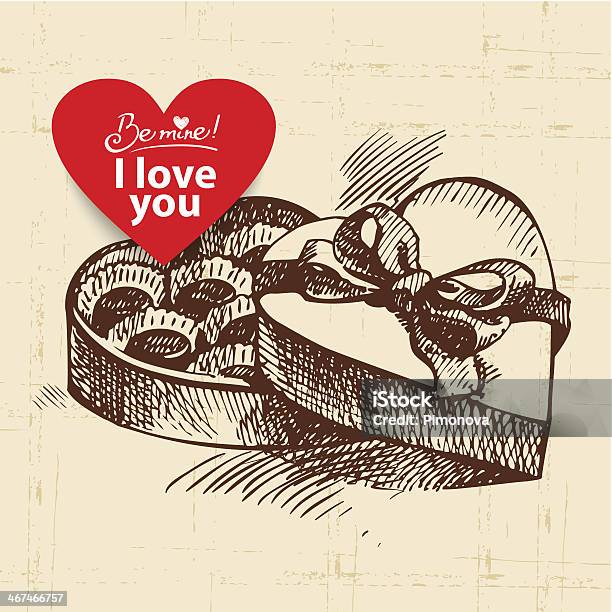 Valentines Day Vintage Background Stock Illustration - Download Image Now - Box - Container, Chocolate, Design