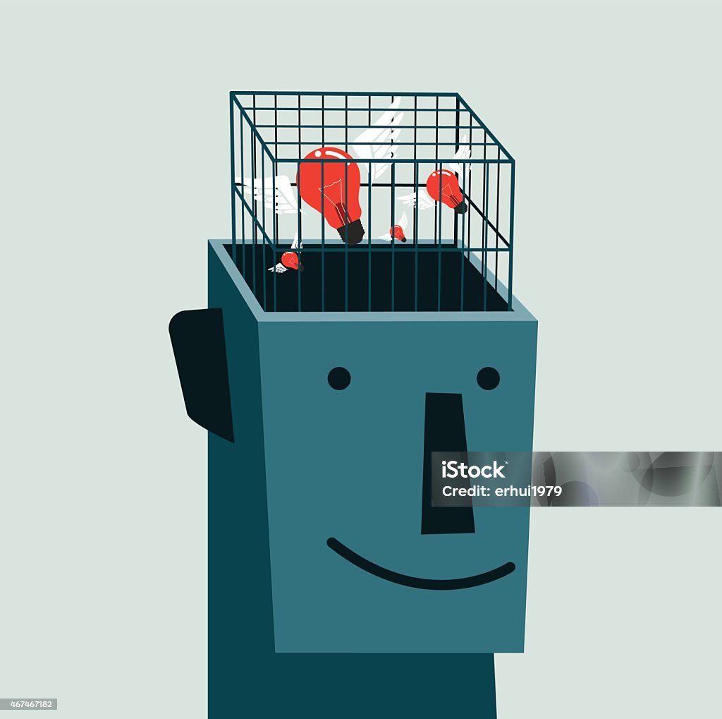 Autism,Trapped, Cage, Prison-Illustration Illustration and Painting Autism stock vector