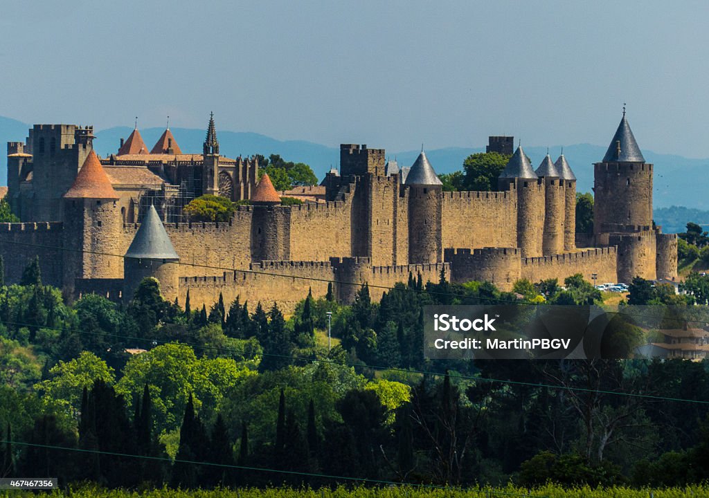 resubmit Carcassone France Walled city Walled city of Carcassonne,France Carcassonne Stock Photo