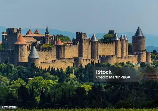 Resubmit Carcassone France Walled City Stock Photo - Download Image Now - Carcassonne, 2015, Architecture
