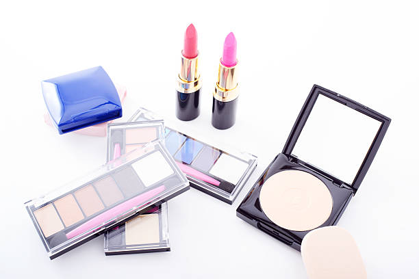 istock Colorful makeup products isolated over white 467469045