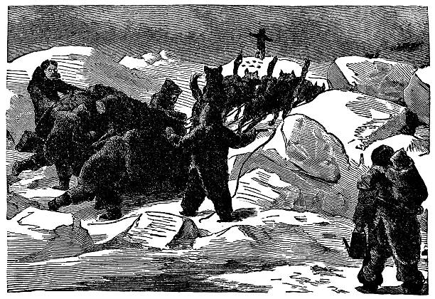 photographed from a book  titled 'The World's Wonders as Seen by the Great Tropical and Polar Explorers' published in London 1883.  Copyright has expired on this artwork. Digitally restored.