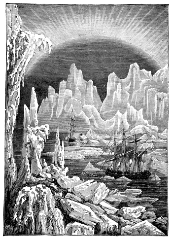 photographed from a book  titled 'The World's Wonders as Seen by the Great Tropical and Polar Explorers' published in London 1883.  Copyright has expired on this artwork. Digitally restored.