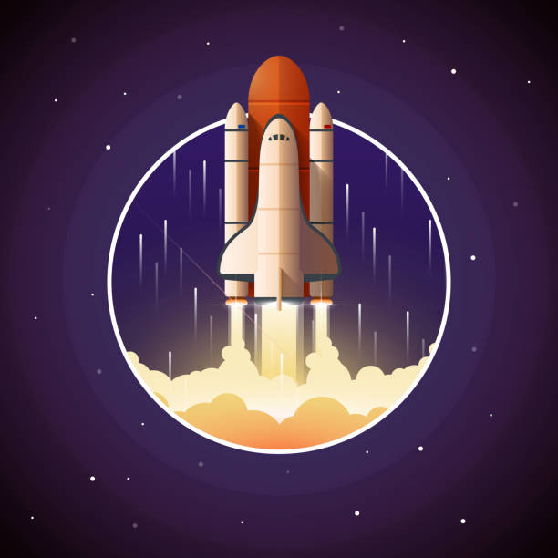 space shuttle launch - satellite dish stock-grafiken, -clipart, -cartoons und -symbole