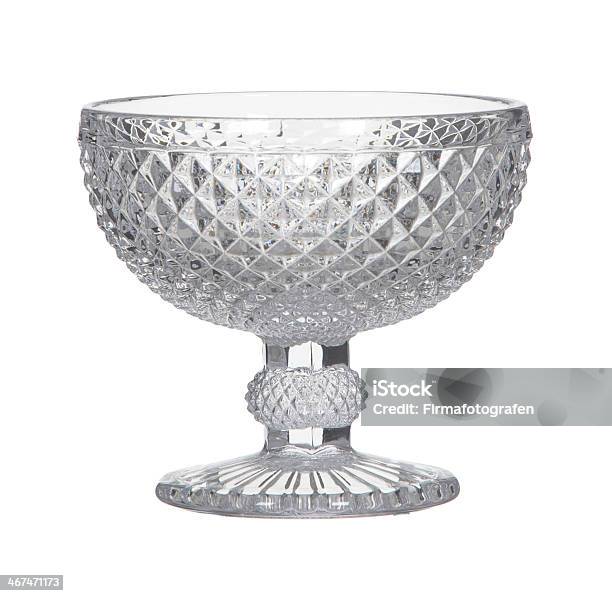 Footed Bowl Of Glass Isolated On White Background Stock Photo - Download Image Now - Bowl, Clipping Path, Color Image