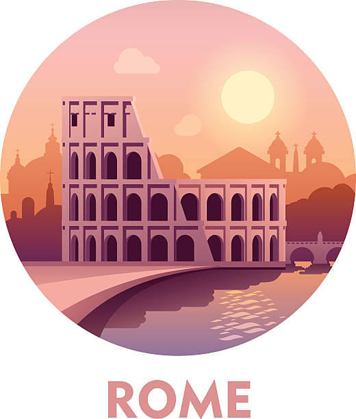 podróży przeznaczenia rzym - aelian bridge stock illustrations