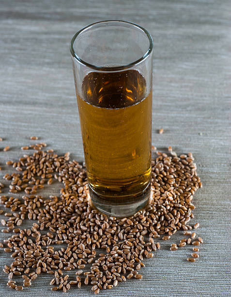 istock glass of beer and wheat grains 467471430