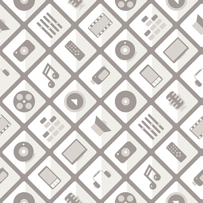 Pattern Multimedia Seamless Stock Illustration - Download Image Now ...