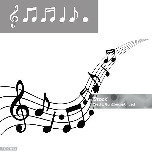 Vetores de Notas Musicais Em Escala Conjunto De Ícones De Notas Musicais Vetor Ilustração e mais imagens de Nota Musical