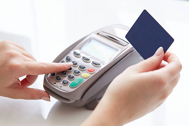 istock Woman pay by credit 467476102