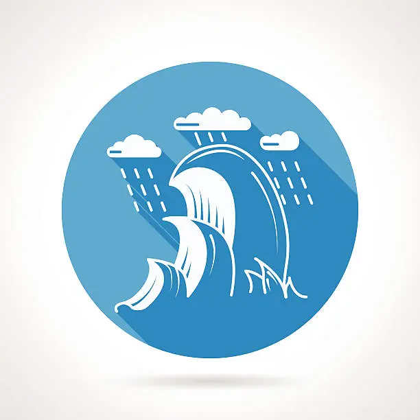 Vector illustration of Sea wave round vector icon