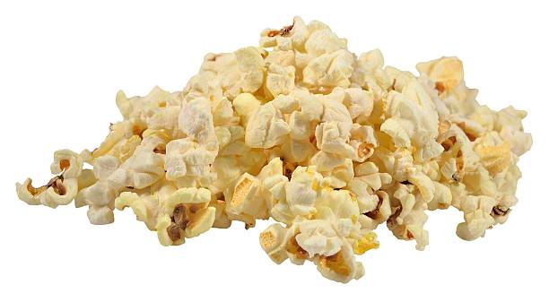 istock Heap of fresh popcorn on a white 467478736