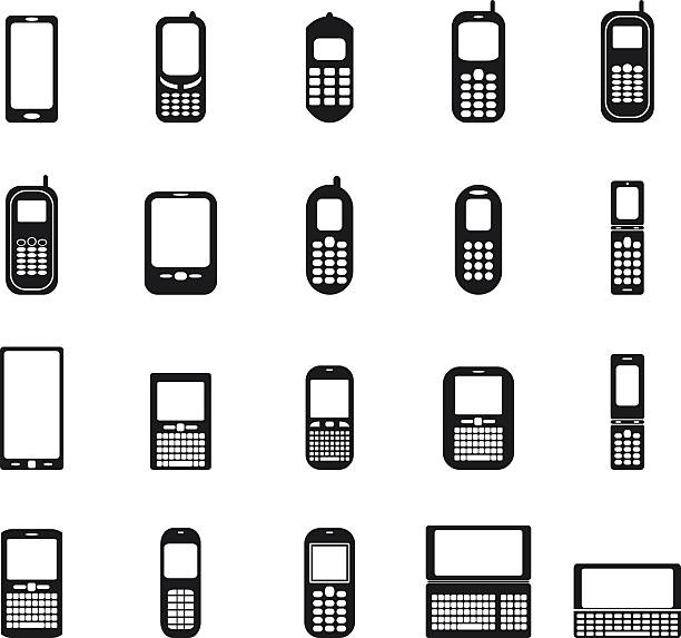 携帯電話のアイコンを設定します。 - old mobile phone telephone obsolete点のイラスト素材／クリップアート素材／マンガ素材／アイコン素材