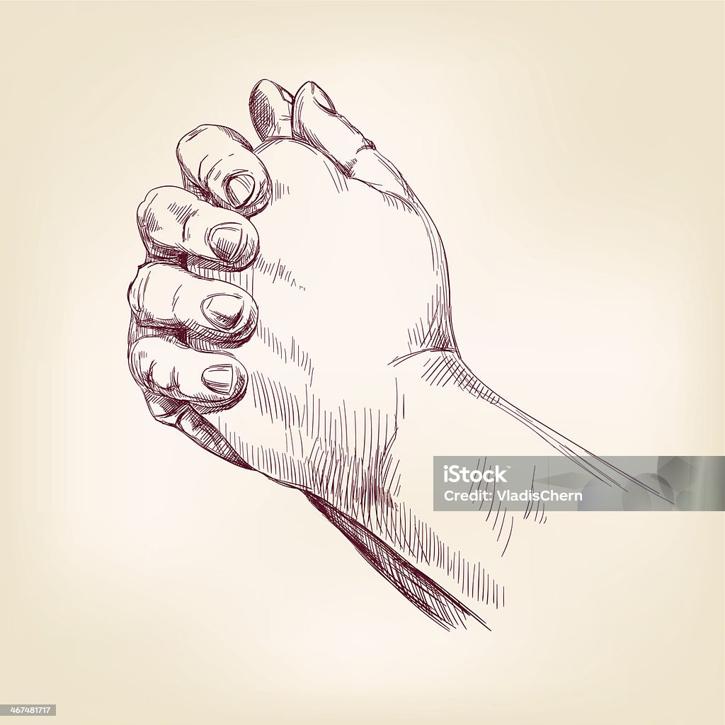 Praying Hands Praying Hands drawing vector illustration realistic sketch Praying stock vector