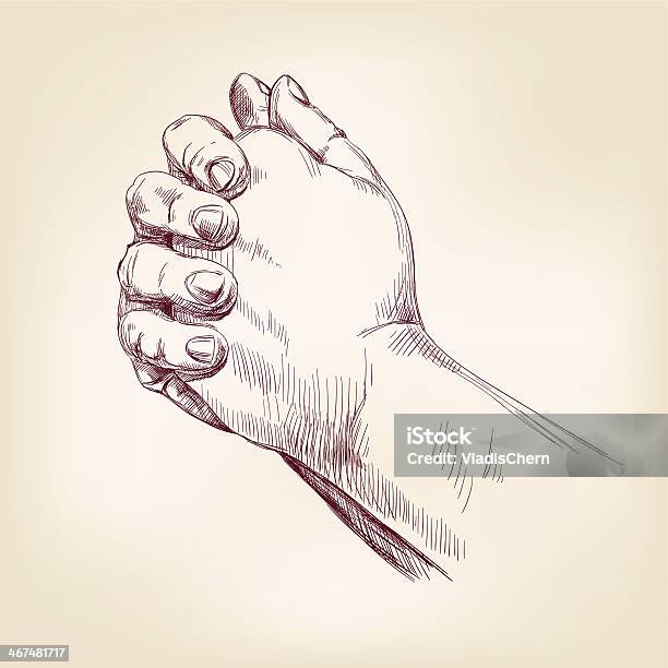 Praying Hands Stock Illustration - Download Image Now - Praying, Sketch, Art