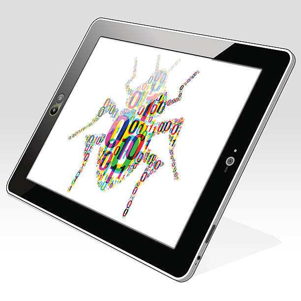 tablet pc software жук правой стороны - data mobility downloading digital tablet stock illustrations