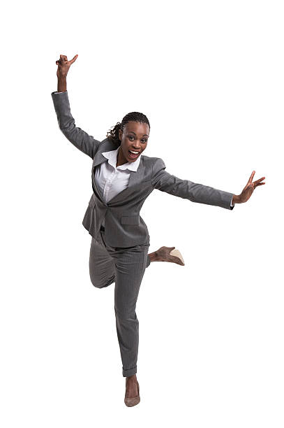 istock African American female executive with hands opened celebrating success 467486824