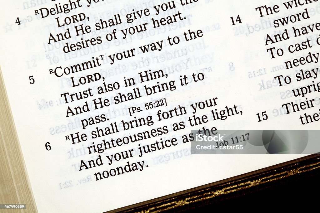 Psalm Thirty Seven Scripture Psalm 37:5-6 scripture. Bible Stock Photo