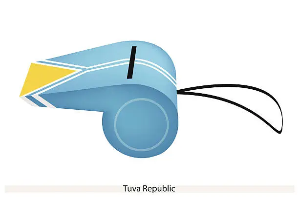 Vector illustration of Beautiful Whistle Tuva Republic Flag