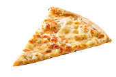 slice of cheese pizza close-up isolated