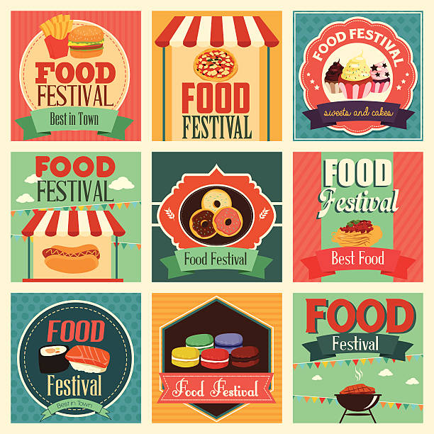 food festival icons A vector illustration of food festival icon sets food festival stock illustrations