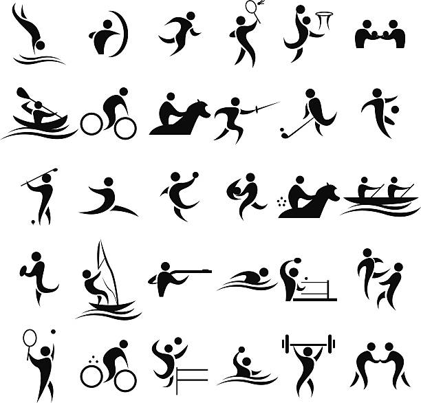 Sport icons A vector illustration of sport icons sets pentathlon stock illustrations