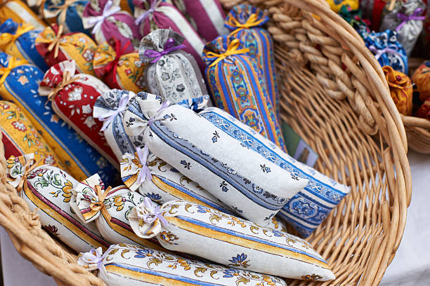istock Bags with lavender on market 467496907