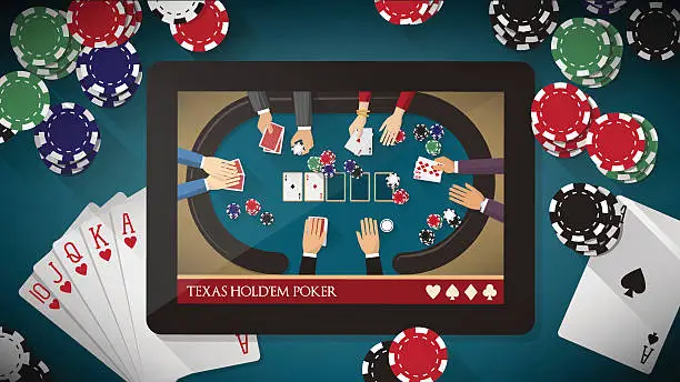 Vector illustration of Hold'em poker app