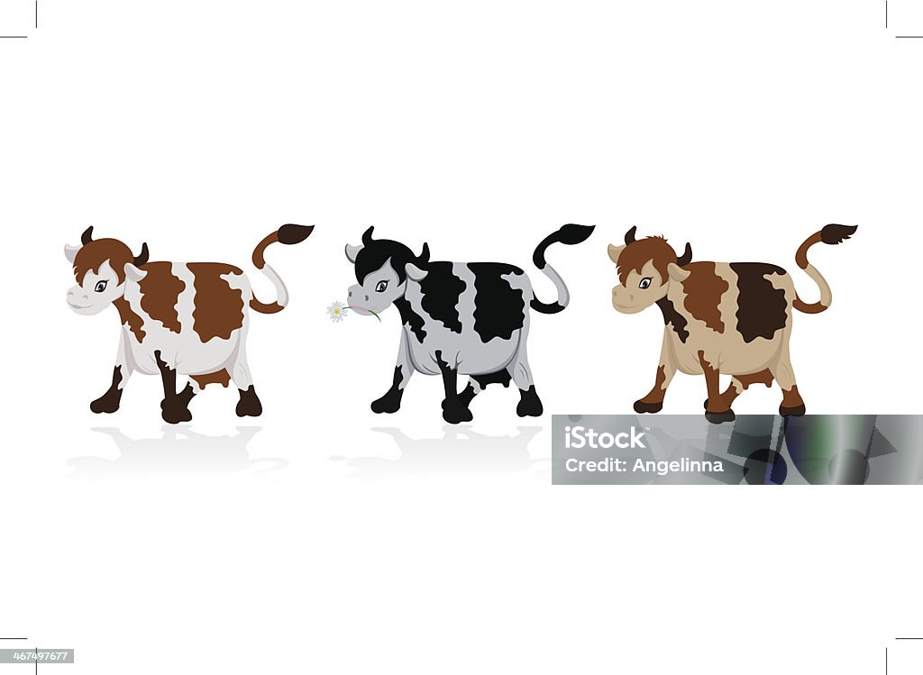 Abstract cow collection Illustration of abstract cow collection in black and brown colours Abstract stock vector